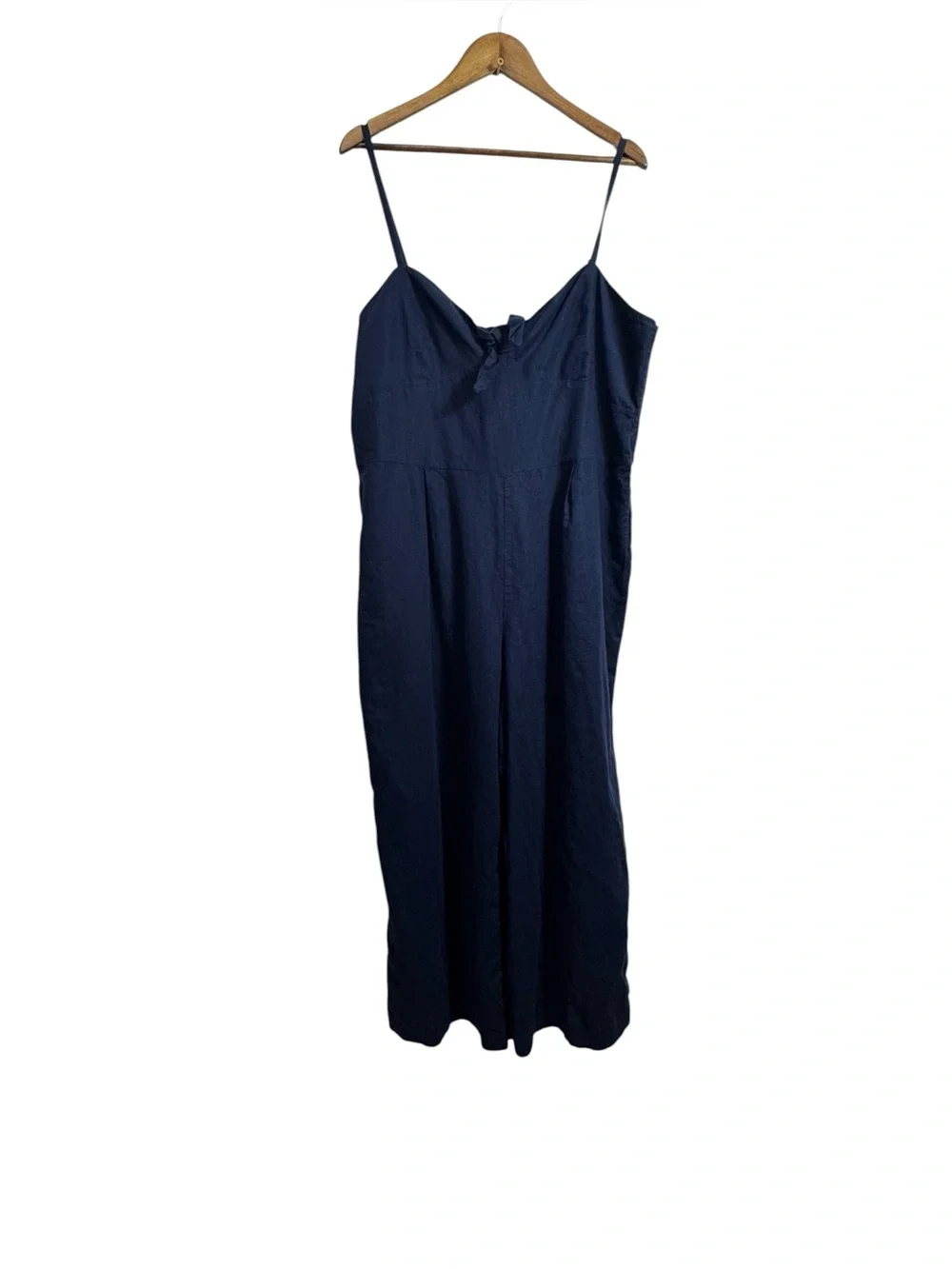 J. Crew Navy Blue Jumpsuit Front Tie Wide‎ Leg